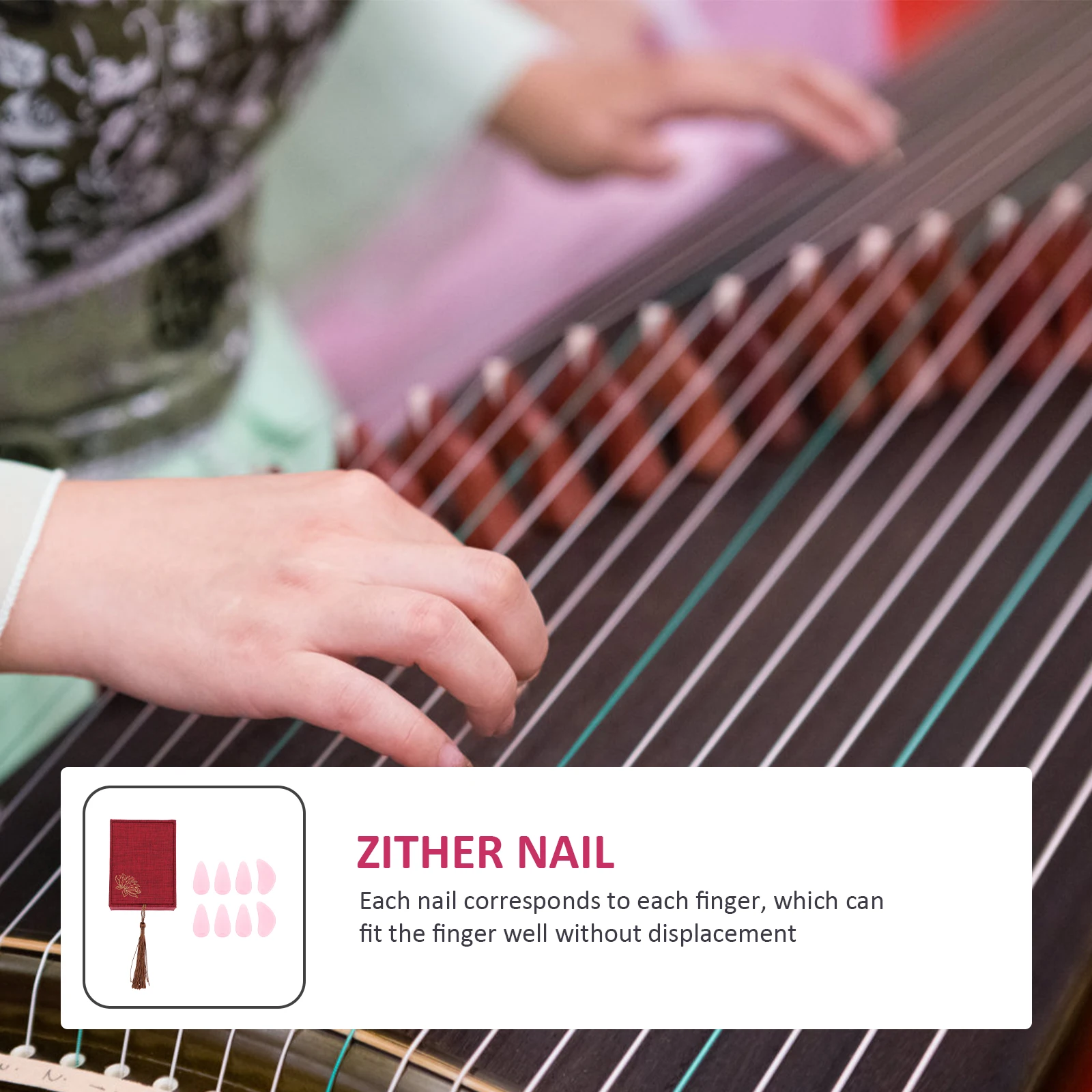 

1 Set Crystal Fake Nails For Guzheng Practice Exquisite Finger Picks Professional Playing Accessories Sturdy Durable String
