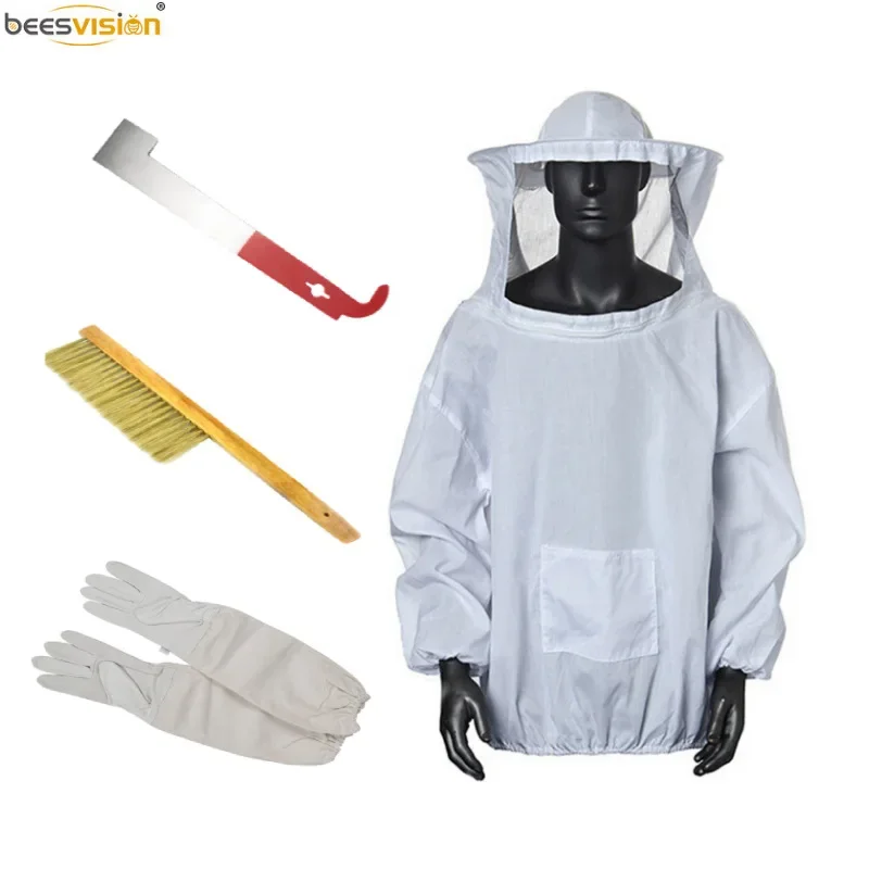 

Beekeeping set, half body anti bee suit, gloves, bee suit, scraper, pig mane, bee sweeping set, wholesale