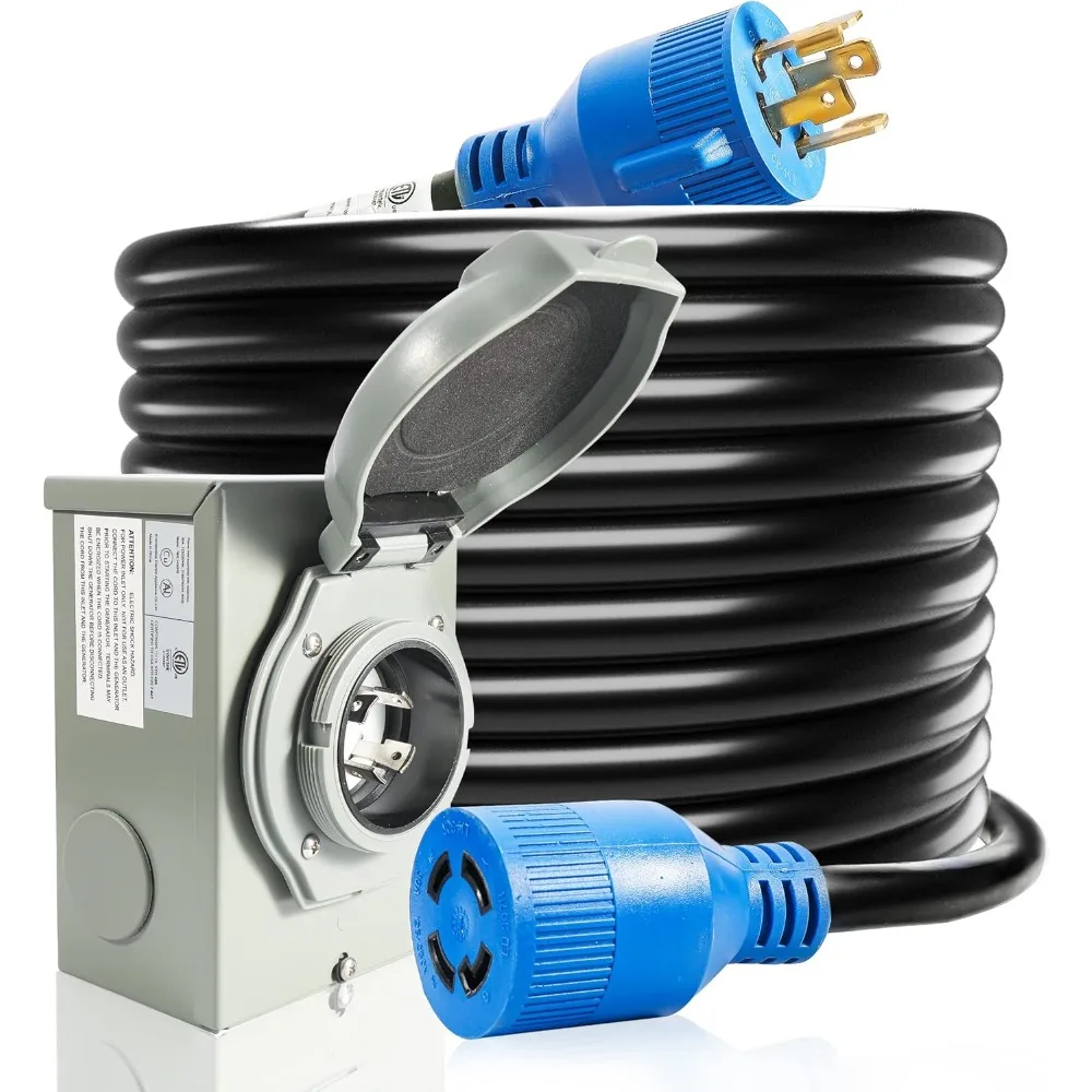 

Шнур питания генератора 20 футов, 30 А, 125 В/250 В, с вилкой NEMA L14-30P и розеткой