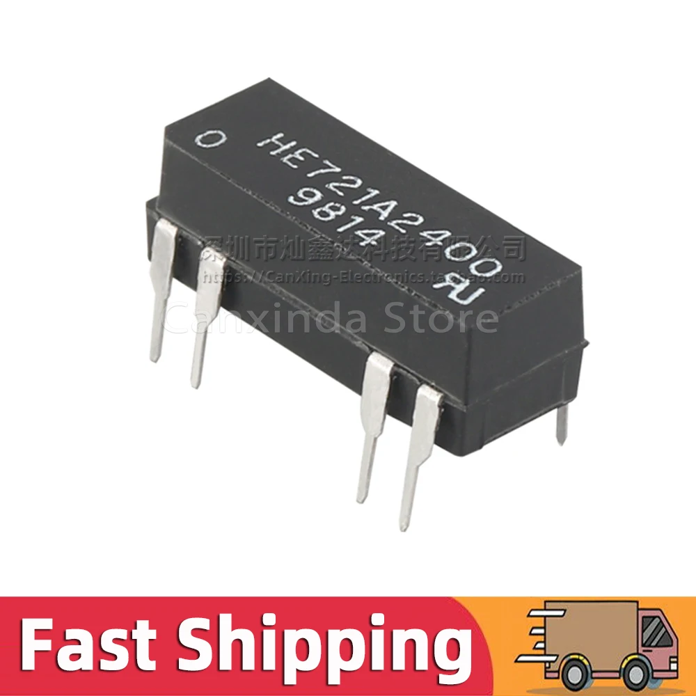 2pcs HE721A2400 DIP8 Dry Reed Relay 24V 1A 10W Normally Open Signle Pole Signle Throw SPST HE721A2400 Relay