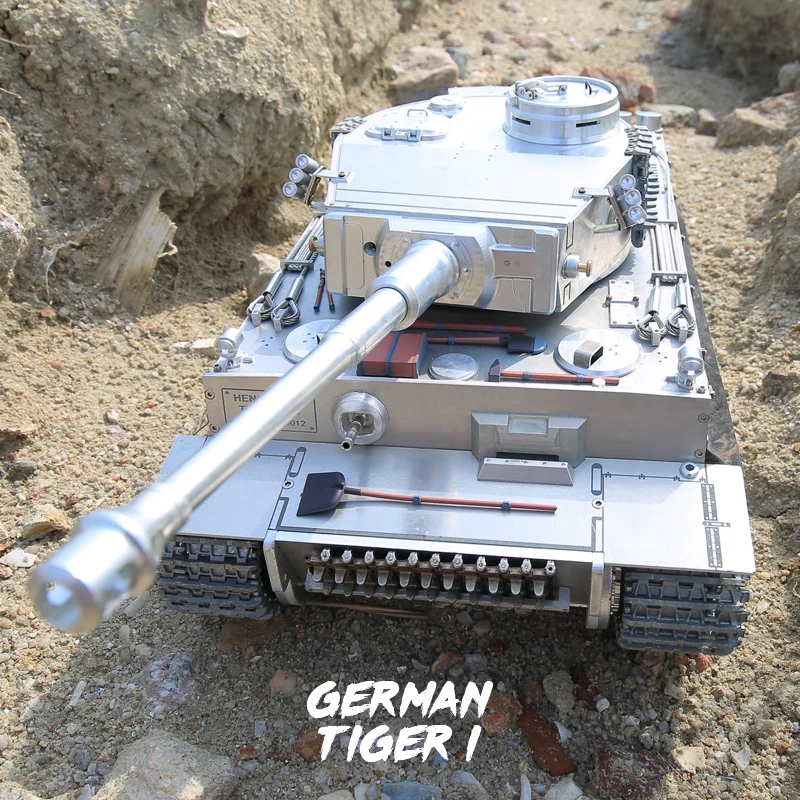 Heng Long 1:16 Scale Fully Metal Electric German Tiger I Remote Control Toy Tank With Child Handle Model Battle Tank