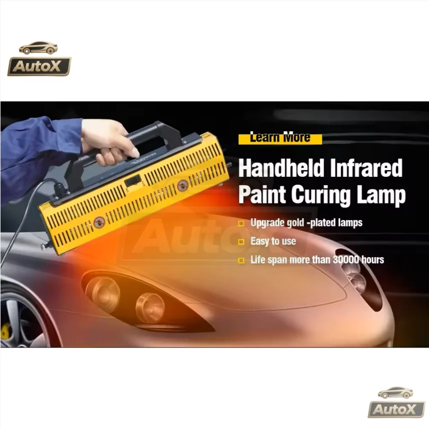 อุปกรณ์ซ่อมตัวถังรถยนต์ โคมไฟบ่มสี Auto X 1000 วัตต์ อุปกรณ์อบแห้งด้วยแสงอินฟราเรดแบบพกพา IR1 พร้อมโคมไฟอินฟราเรดสีแดง