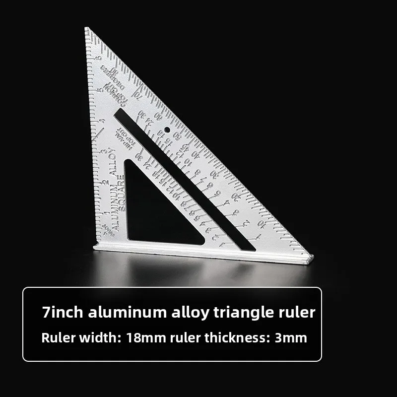 Triangle Ruler Measurement Tool Aluminium Alloy Carpenter Set Square Angle Woodworking Tools Try Square Triangular Metric