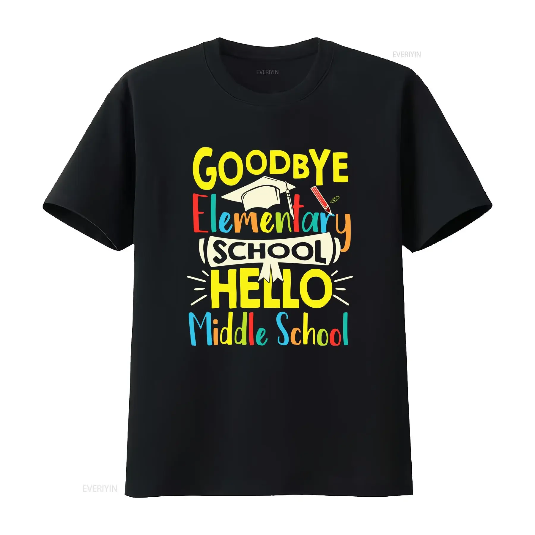 Goodbye Elementary School Hello Middle T Shirt Back To Student s Graduation Graduate  vintage Washed Slightly Comfortable