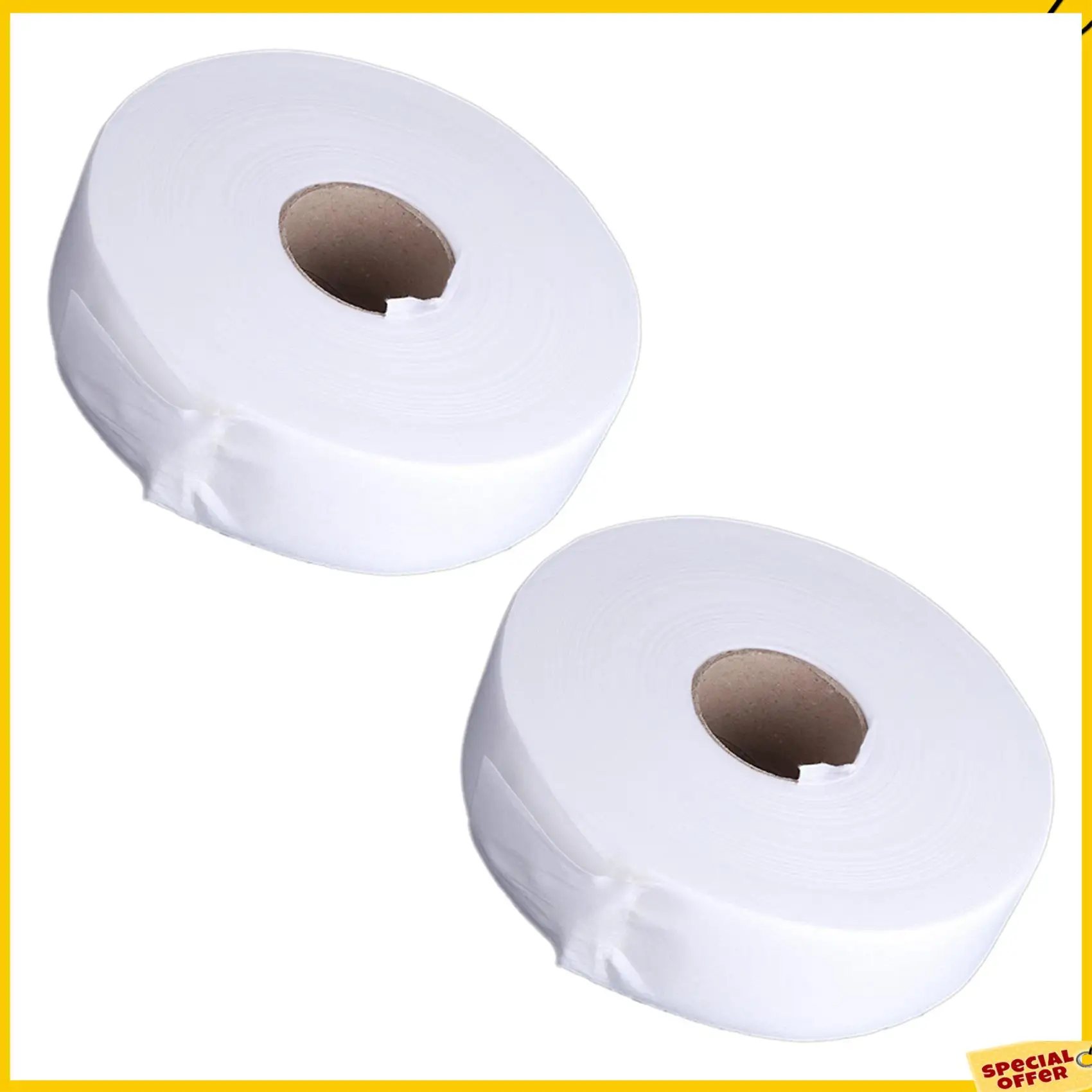 A24P 2X100 ярдов Бумага для депиляции Восковые полоски для удаления волос Нетканая бумага Роли для вощения (белые)