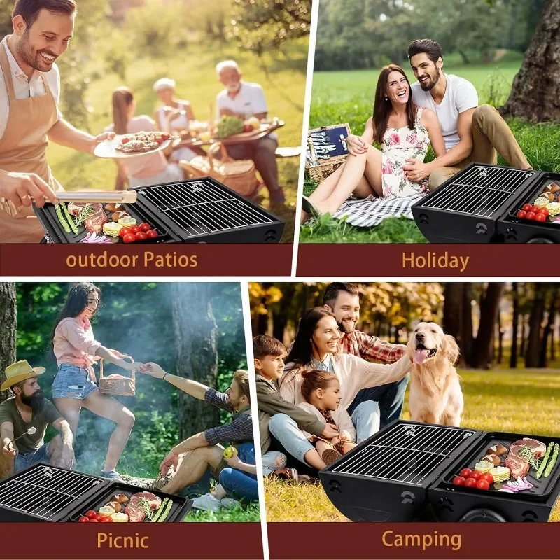 Portable Multifunctional Barbecue Grill Outdoor Cooking Camping Barbecue Grill Heating Stove Picnic Desktop Charcoal Grill