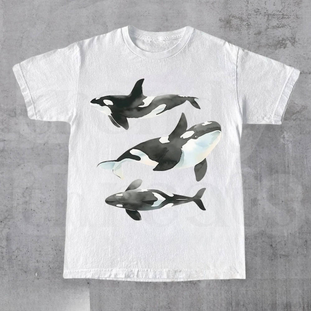 Trio of Orcas T-Shirt, Retro Orcas Shirt, Vintage Sea Animal Shirt, Orca Whale Shirts, Ocean Shirts, Fish Shirts, Marine Shirts