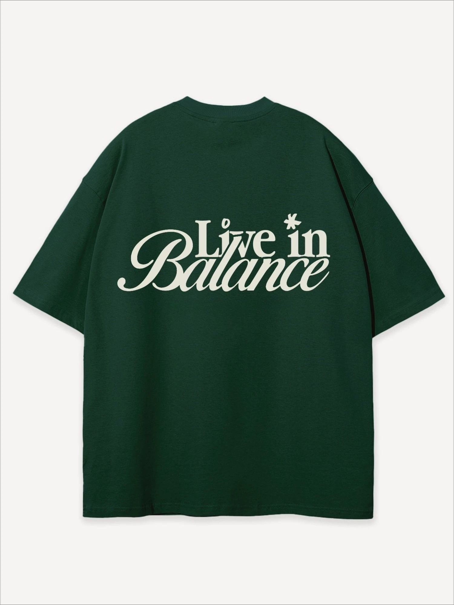 Live in Balance Letter Quote Graphic T-Shirt Men Women Inspirational Slogan Casual Loose Short Sleeve Cotton Streetwear Tops