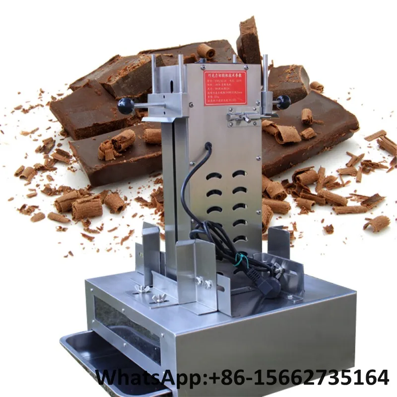 

110V or 220V Automatic Chocolate Block Cutter Slicer Scraper Rollers Chips Chocolate Shaving Machine With CE Certifcation