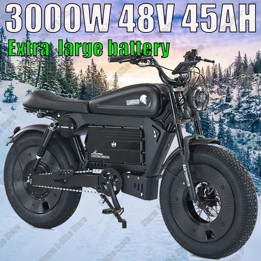 NEW Electric bike 3000W 45AH big battery  20*5.0 Inch Fat Tire Mountain Electric Bike Off-road Electric Motorcycle Style