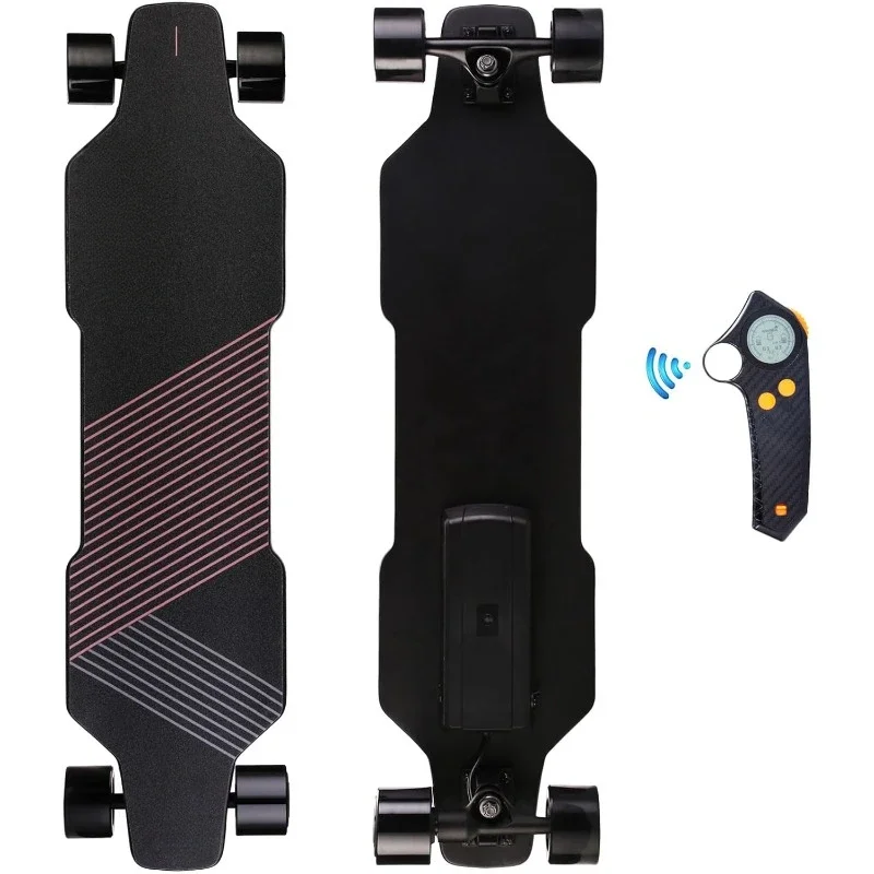 

Electric Skateboard, Electric Skateboard with Remote Control for Beginners, 350W Brushless Motor, Max 12.4 MPH,with DIY Stickers