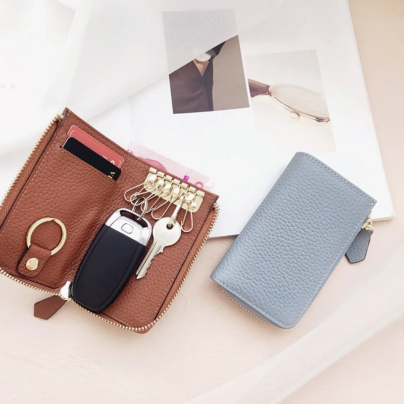 leather-key-holder-women's-multifunction-large-capaci-cact-simple-zipper-creative-coin-storage-bag-faionable-pouch