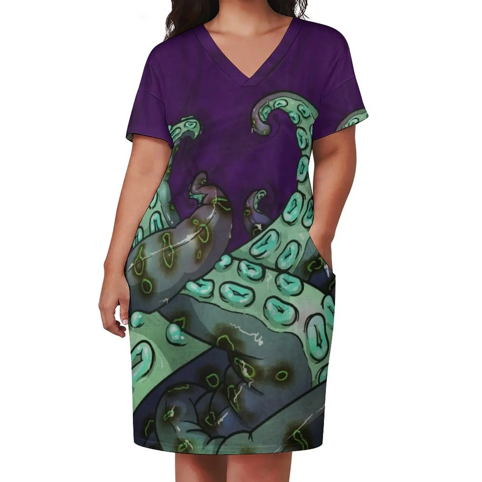 Mint Tentacles Loose Pocket Dress Dress women luxury dresses