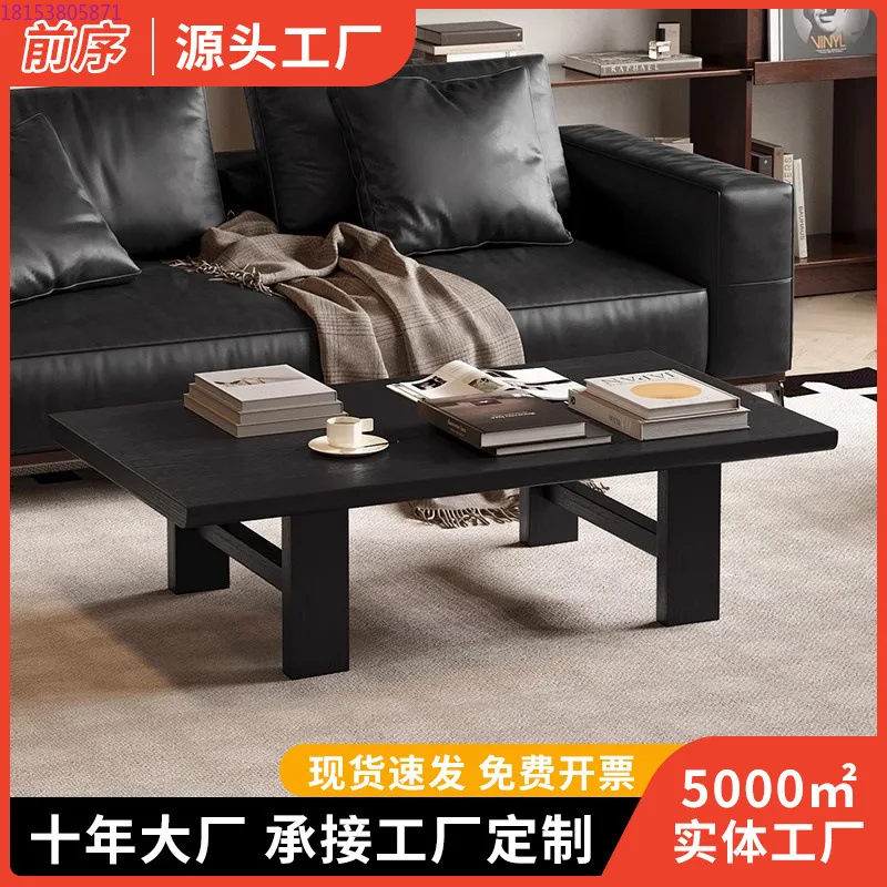 

Мебель в средневековом стиле ваби-саби, стол из массива дерева, прямоугольный черный журнальный столик для гостиной, B & B, ретро