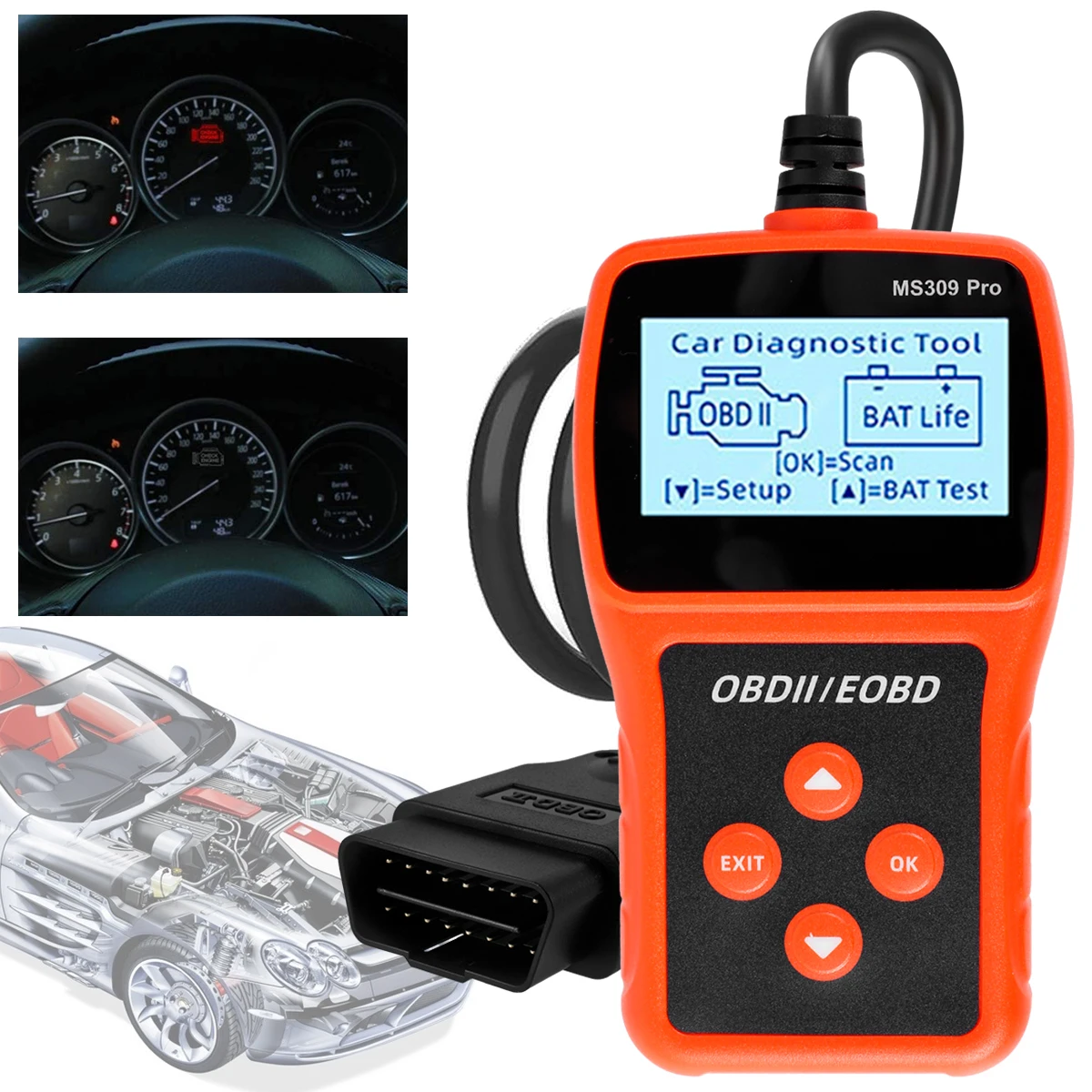 

Professional Car Scanner Engine Fault Code Reader Engine Fault Diagnostic Tool Auto Battery Voltage Test Function Plug and Play