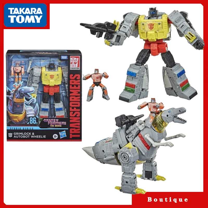 

Transformers Toys Studio Series SS86-06 Leader Class Grimlock&Autobot Wheelie Action Figures Collectible Gifts Classic Hobbies