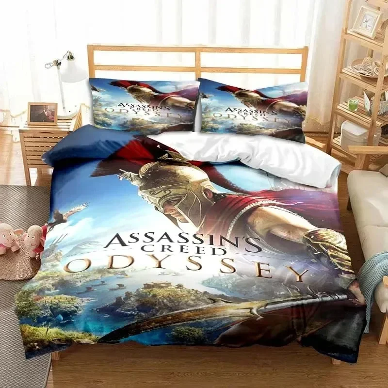 New Game A-Assassin S Creed Art Bedding Set Gamer Duvet Cover Set Adult boys Bedroom Single Double King Size Comforter Boys Gift