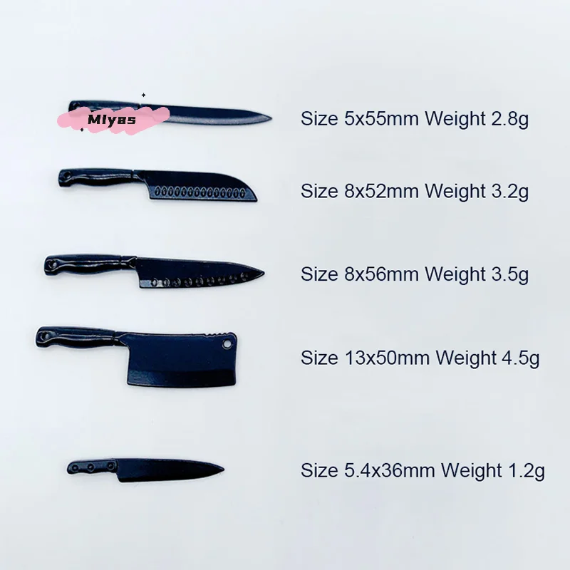 5 pçs/set 1/12 escala casa de bonecas em miniatura ferragens modelo cozinha utensílios acessórios fingir jogar facas casa boneca