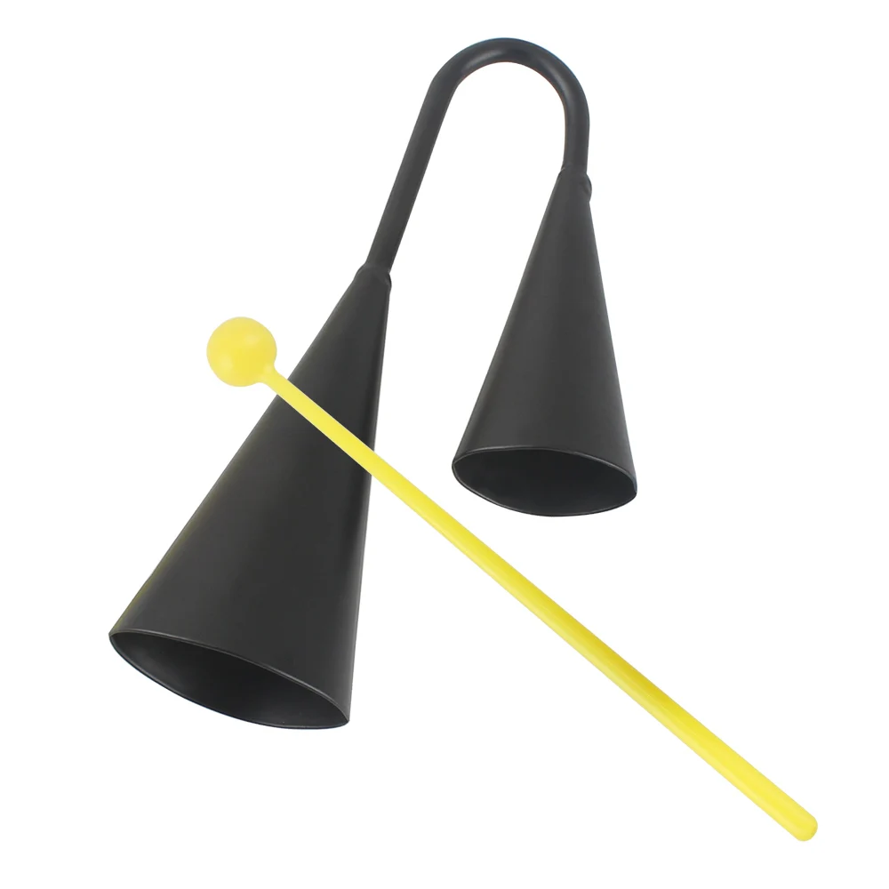 Instrumento Musical de Percussão Binaural com Sino Duplo de Metal em Duas Cores, Presente para Crianças