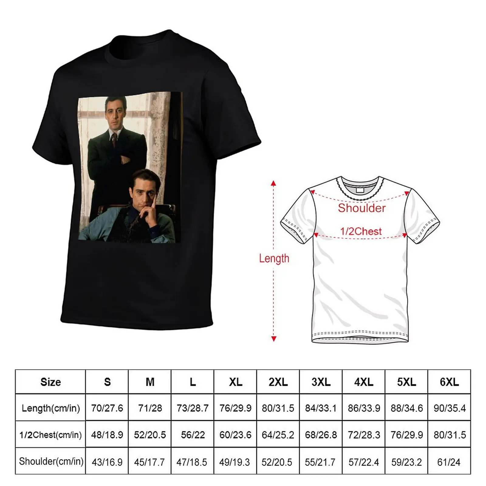The Godfather - Al Pacino, Robert De Niro T-Shirt Lightweight Casual Summer T-Shirt