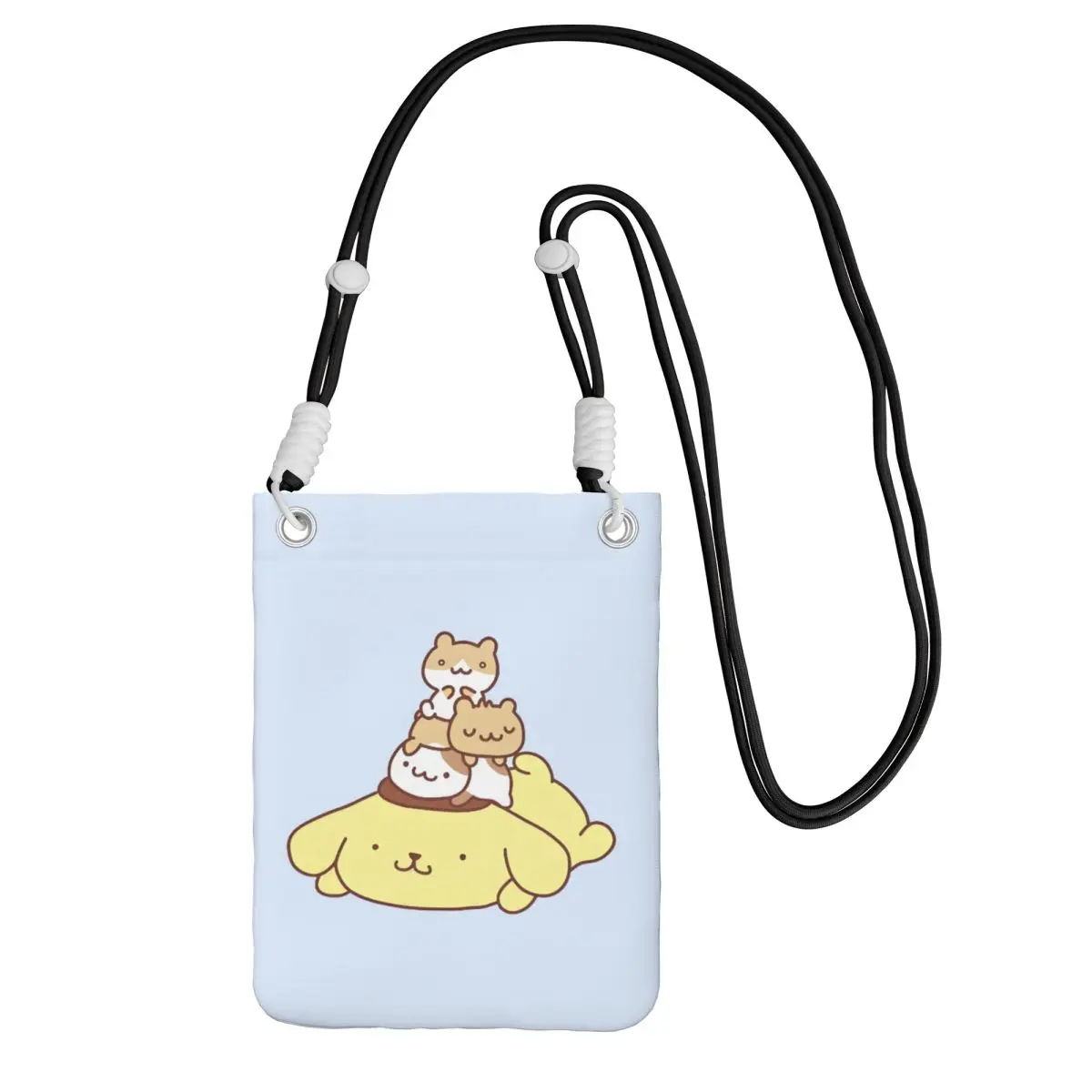 

Custom Pompompurin Smart Phone Wallet With Strap Kawaii Crossbody Bag Women Men Traveling Mobile Phone Bag