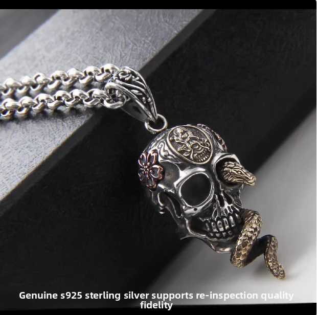 

DAOHUAN Tactical Apparel Accessories Outdoors DIY Tools EDC Brass Movable Chin Pilot Skull Knife Beads Lanyard Pendants Skull