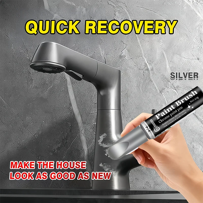 Metal Touch Up Paint Pen | Black, White, and Grey for Faucets, Door Handles, Sinks, Bathtubs, Towel Racks, Toilets, Shower