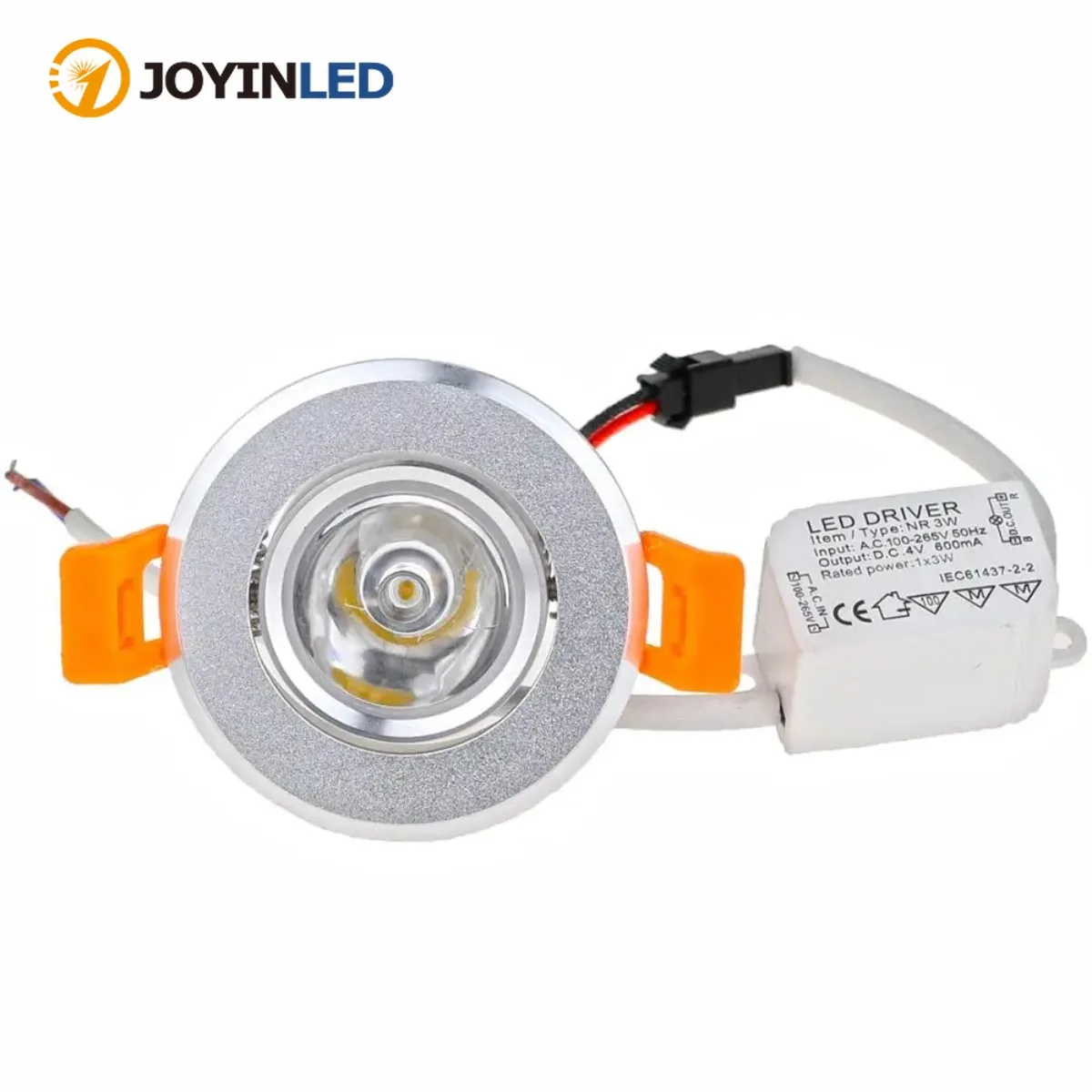 JOYINLED Mini LED Downlight, Aluminum 3W Recessed Lighting Ceiling Lights with LED Driver 2800K-6500K, AC90-260V DC12V Spotlight