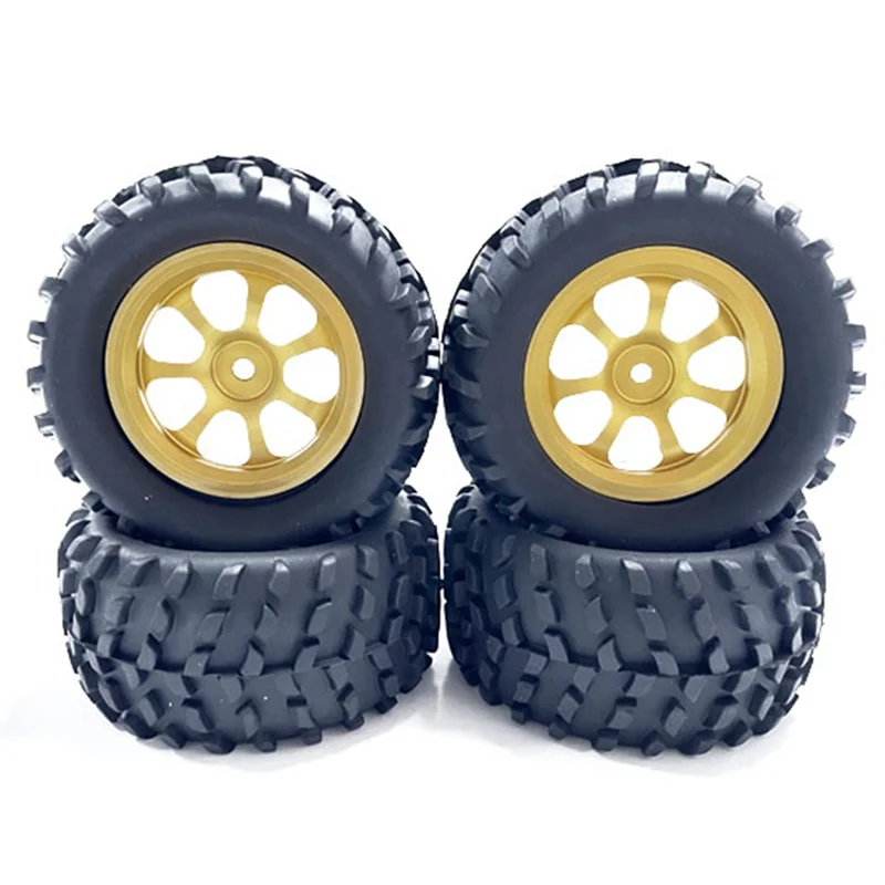 

4 шт. 82 мм резиновая шина металлический обод 12 мм шестигранный для MJX H16 16207 16208 16210 HBX 16889 SG1601 SCY 16101 1/16 Радиоуправляемый автомобиль, 2