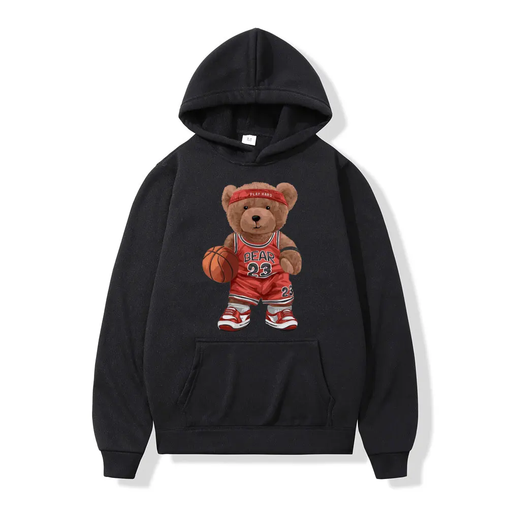 

2023 New Funny Basketball Bear Print Hoodie Men Women High Street Fashion Hooded Sweatshirts Oversizedstreetwear Gift Hoodies