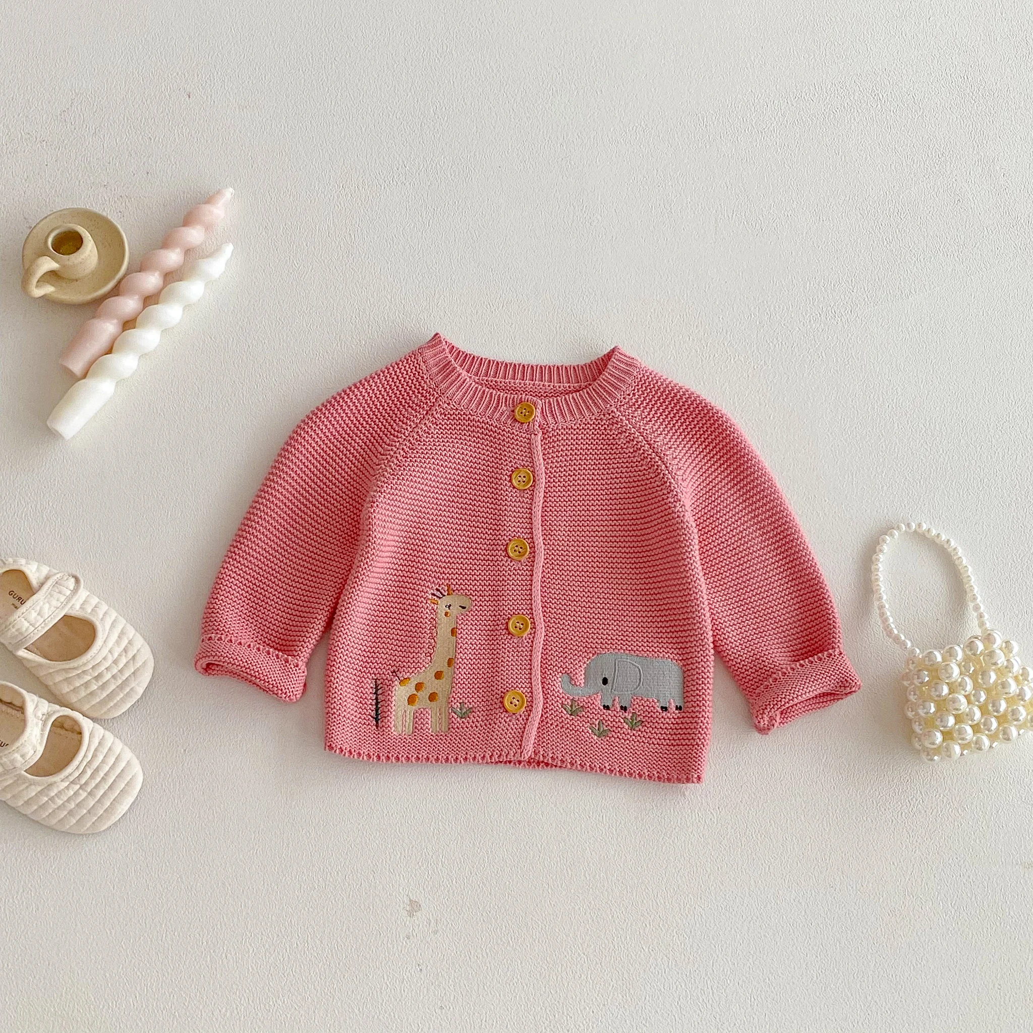 INS 2026 Autumn Collection Cute Embroidered Round-Neck Knit Sweater Vest for Baby Boys and Girls