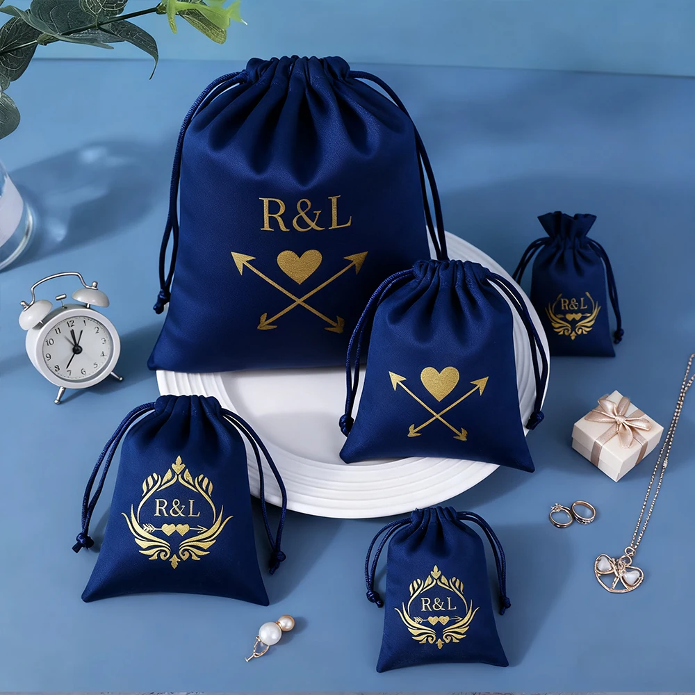 

Custom Logo Organic Cotton Canvas Flannel Jewelry Bags Wedding Gift Packaging Pouch for Earring Cosmetic Candy Candle Velvet Bag