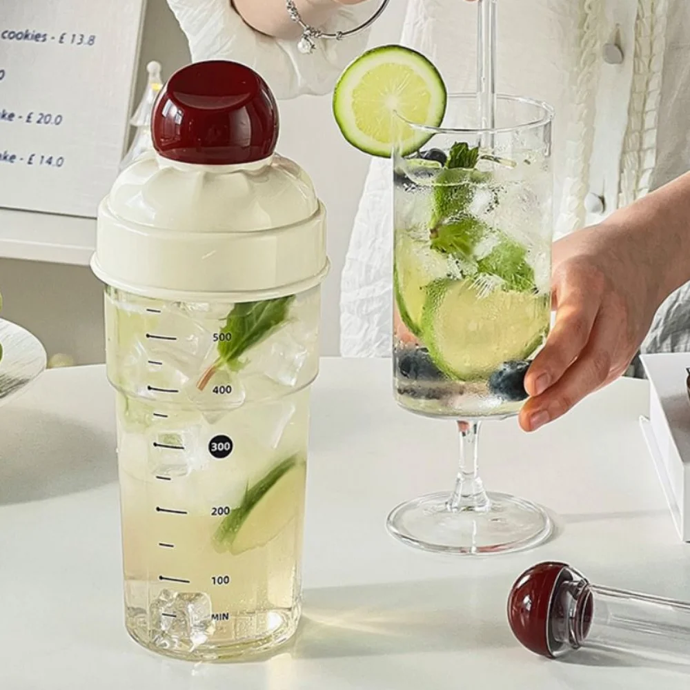 

600ML Cocktail Mixer Cup Portable BPA-Free Drink Hand-Shake Mixer Leakproof Broken Popsicles Shake Cup Muddler Set Bar Utensil