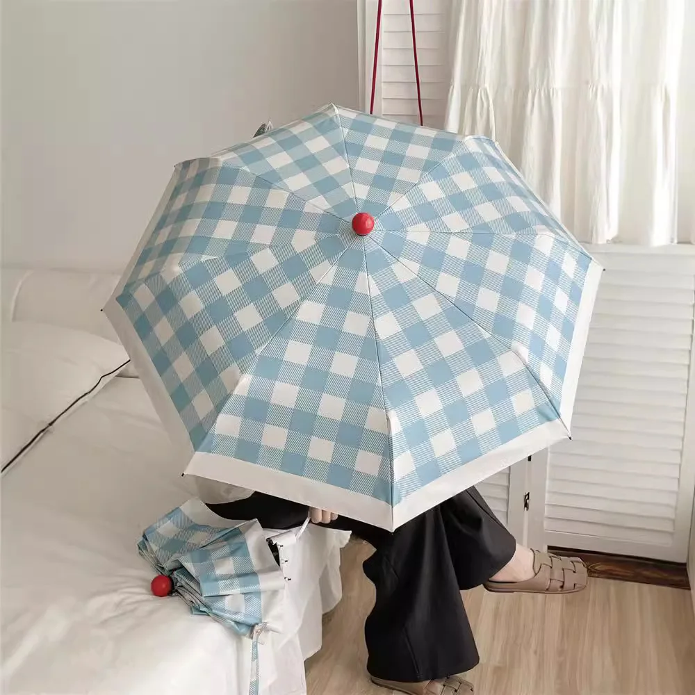 Minimally Designed Grid Umbrella, UV Protection, Sun Shading, Folding Sun and Rain, Dual-Use Automatic Umbrella