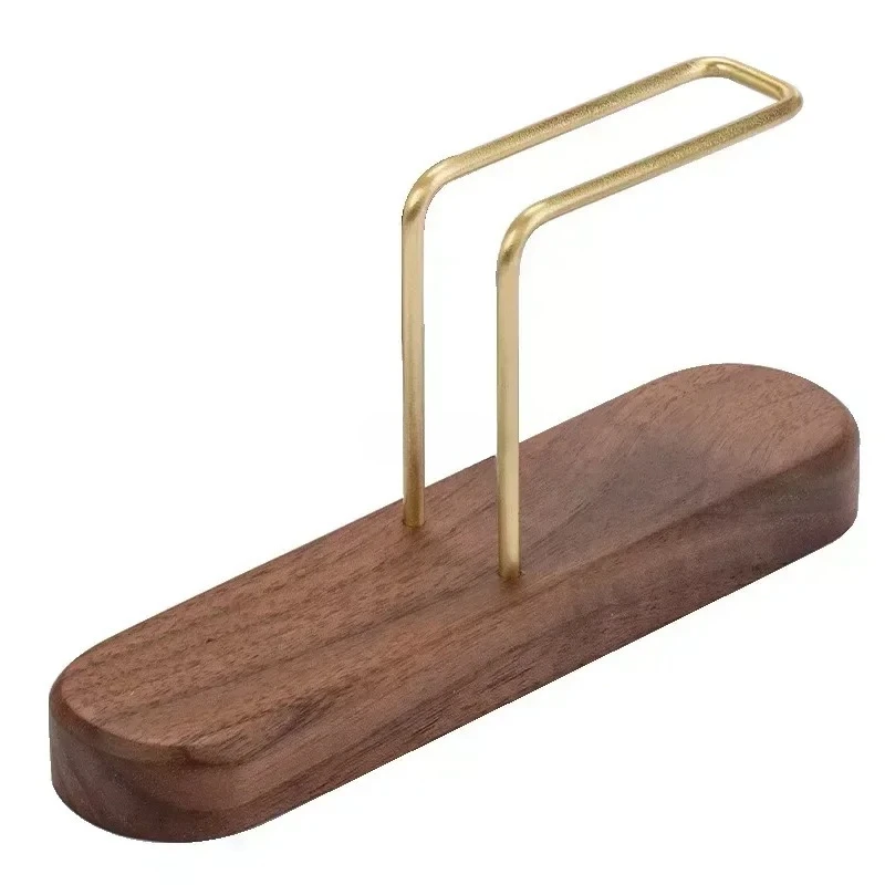 Walnut Filter Paper Rack Holder Coffee Accessories Stand Capacity of 60 Pcs Paper Storage Durable for Fan Shape V Shape