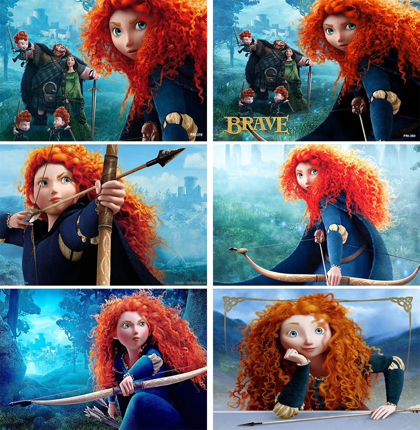 Brave Princess Merida Background Kids Birthday Party Backdrop Polyester Vinyl Banner Photography Studios Props