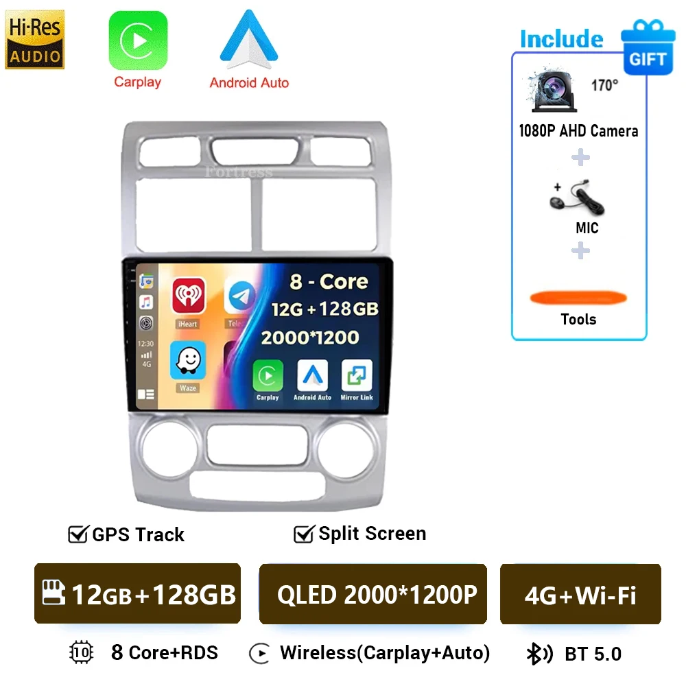 Autoradio voor Kia Sportage 2 2007 2008 2009 Multimedia Speler 2 Din Android 16 Carplay Auto Stereo GPS DVD Head Unit 5G WIFI