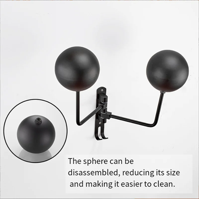 Porte-casque de moto bien, support mural à double boule pour casque de vélo 180 °   Cintre à crochet métallique en acier rotatif