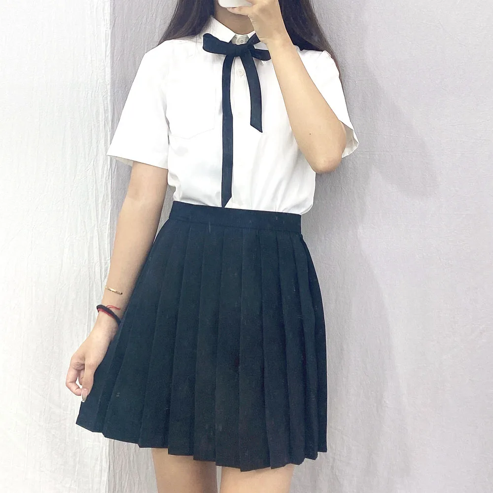 Camisa blanca de manga corta para estudiantes japoneses para niñas, uniformes de escuela secundaria, tops escolares Jk, Top de uniforme de talla grande, XS-5XL