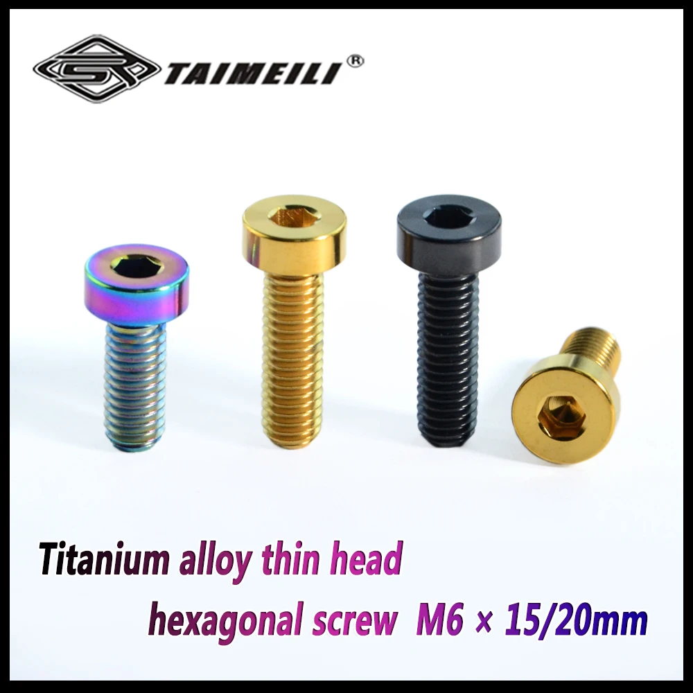 AliExpress TAIMEILI Titanium Alloy Low Thin Head Hex Socket M6x15/20/30/35mm Motorcycle Bike Mod Replacement Fasteners 4/6/8/10Pcs