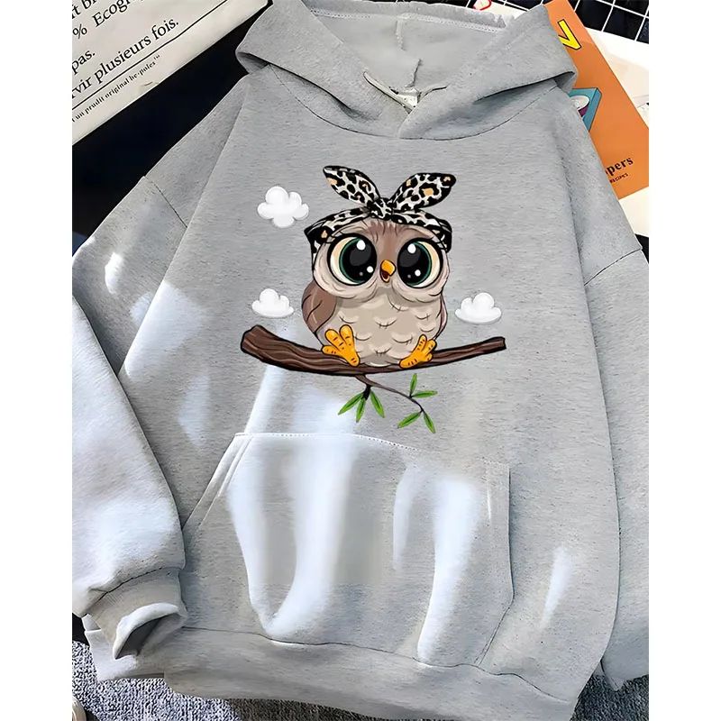 Hirsionsan Kawaii Cartoon Print Hoodies Women Oversized Sportwear Female Sweatshirt Cute Graphic Fleece Ladies Clothes 2024 New