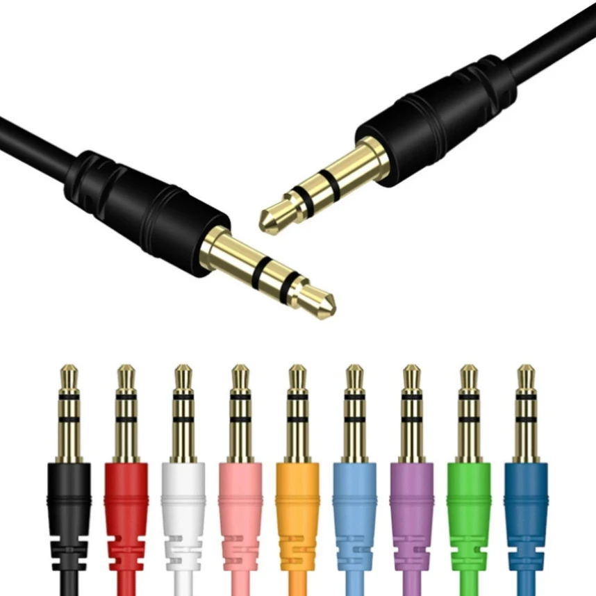 1000pcs 1M Gold-Plated Plug 3.5mm Jack Audio Cable Male to Male Speaker Aux Wire For Samsung MP3/4 Car Headphone Adapter Cord