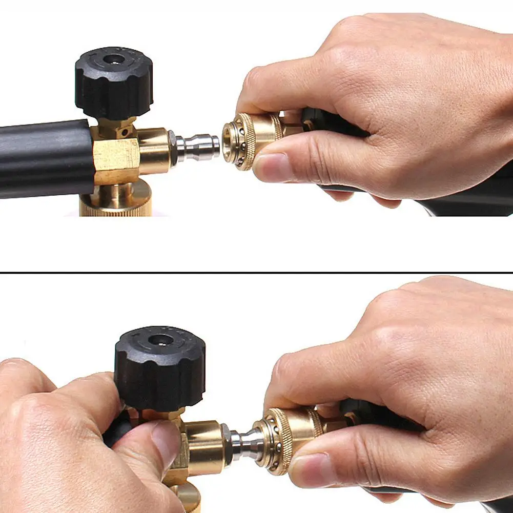 Auto-Reinigungsschaumkanone 1L 1/4 Schnellanschluss Verstellbare Hochdruck-Seifenschaumlanze für Hochdruckreiniger Autowäsche – Detail 8