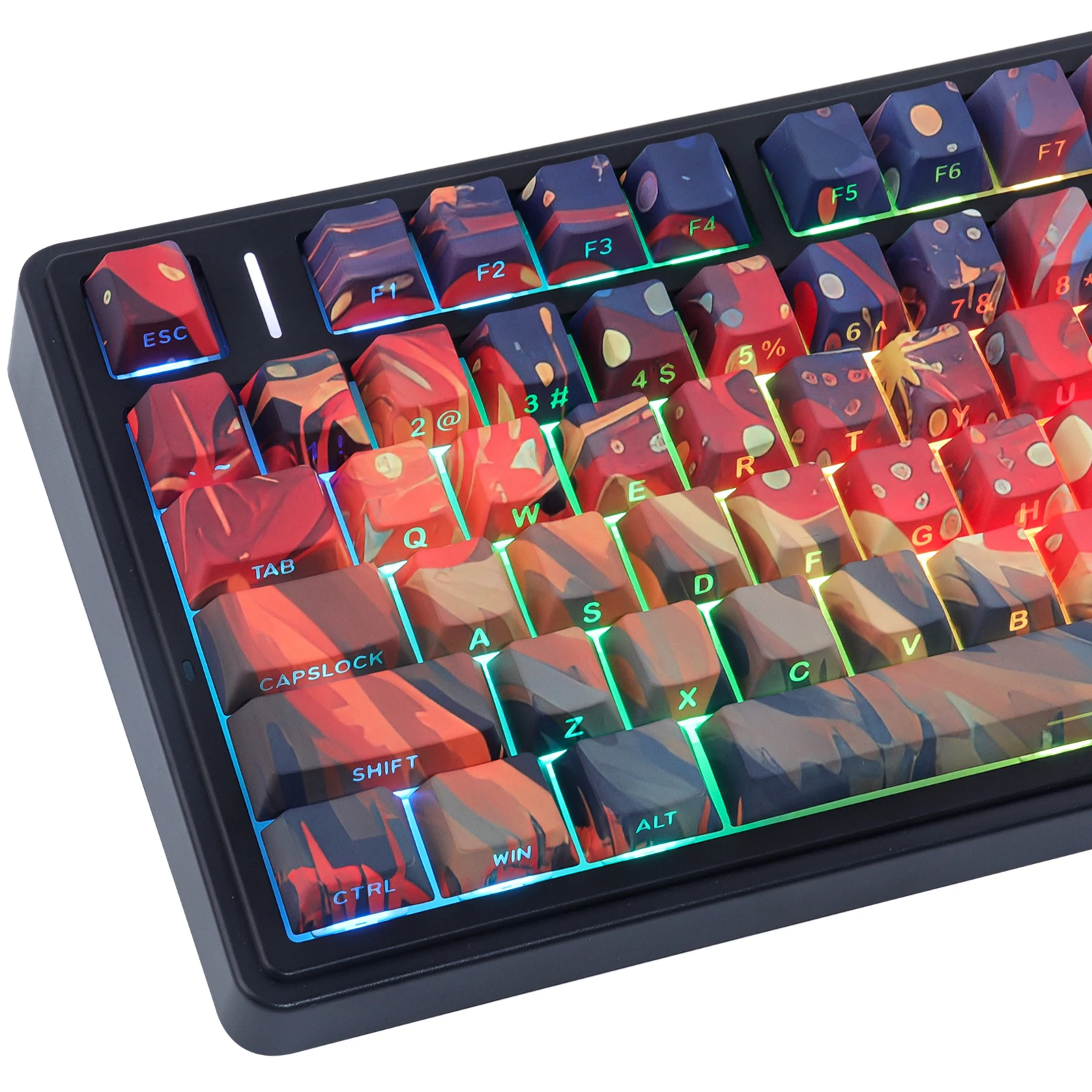 Starry Sky V1 Dye-Sublimated Backlit Keycaps 128 Keys Side-Printed PBT Material Cherry Profile for Mechanical Keyboard