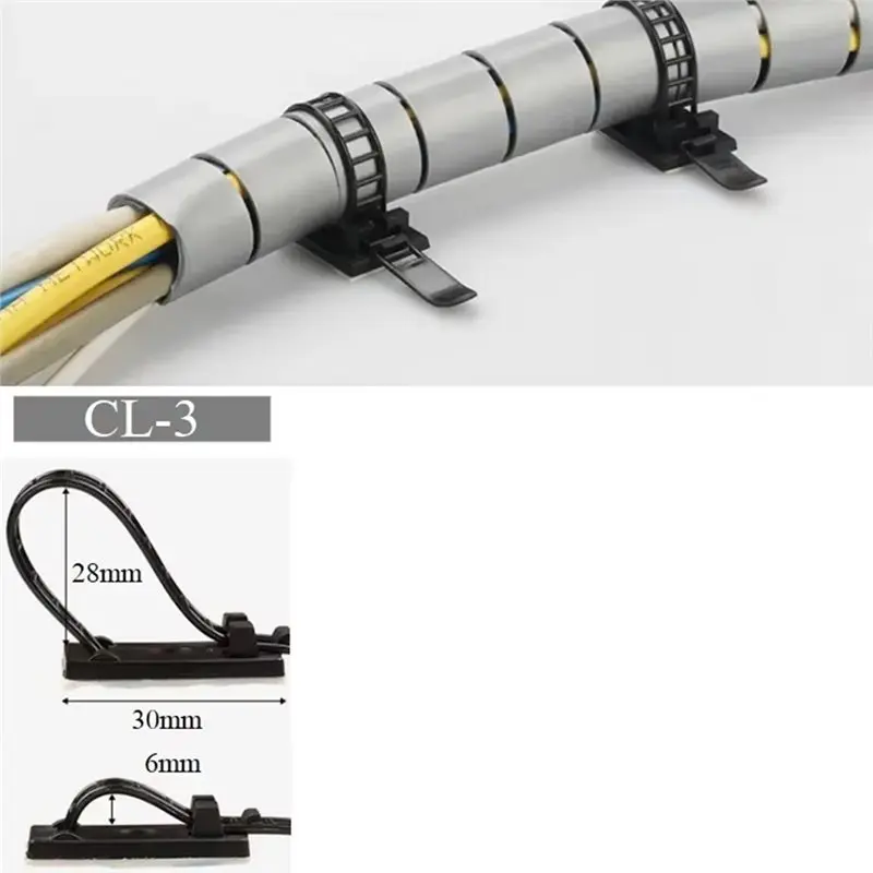 [B17B!】 Self Adhesive Mount Wire Clamps Line Tie Fixed Adjustable Cable Clips