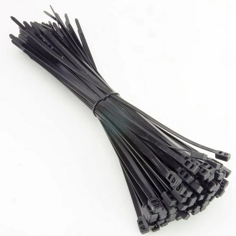 200Pcs 200Mm X 20Mm Black Self Locking Cable Ties Easy Insertion Internal Teeth Polyamide Strong Nylon Cable Ties