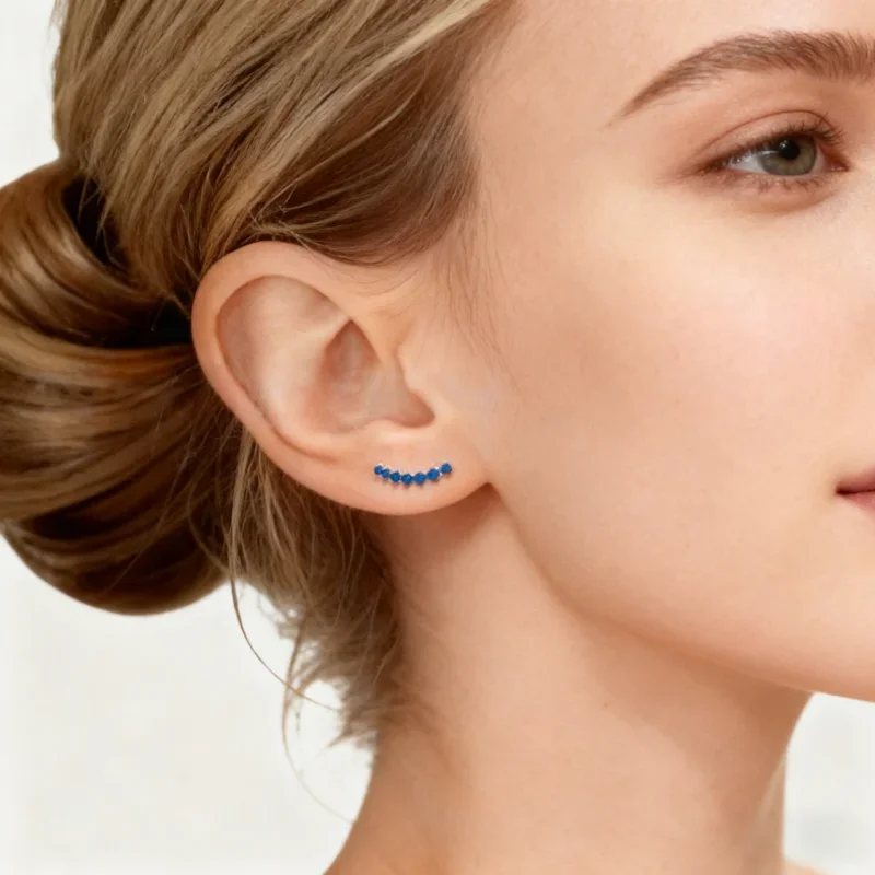 F136 Titan Labret Piercing Ringe mit klarem Zirkonia, Innengewinde, flacher Rückseite, Ohrstecker für Helix, Tragus, Knorpel-Schmuck – Detail 4
