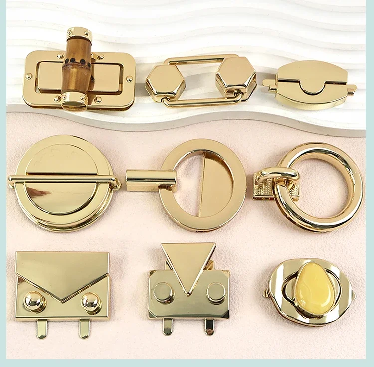 1-3Pcs Deepeel Metal Bag Decor Lock Buckle Women Handbag Closure Latch Purse Turn Twist Locks Snap Clip DIY Hardware Accessories