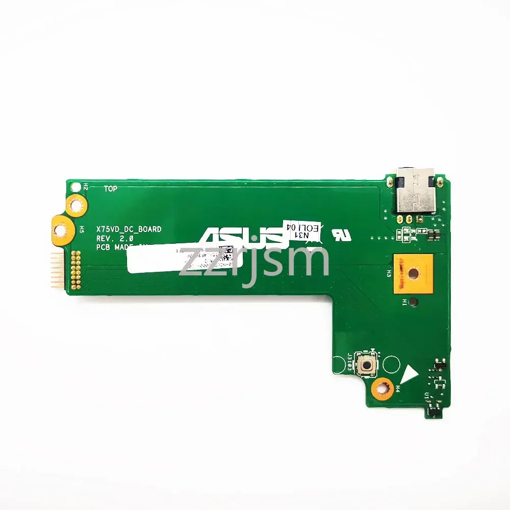 

Плата питания постоянного тока для ноутбука ASUS X75V X75A X75VD F75VD X75VB, кнопка зарядки постоянного тока, плата переключателя, аксессуары для ремонта