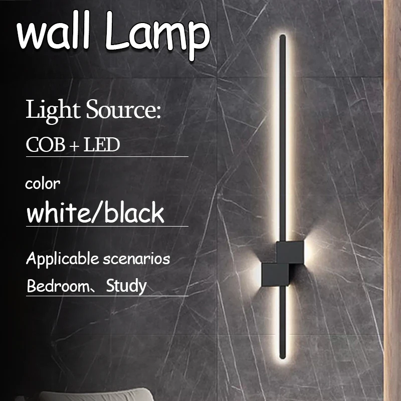 

Minimalist Linear LED Wall Lamp - Bedroom Bedside / Living Room Sofa Side Lamp Grid Background Wall Lighting